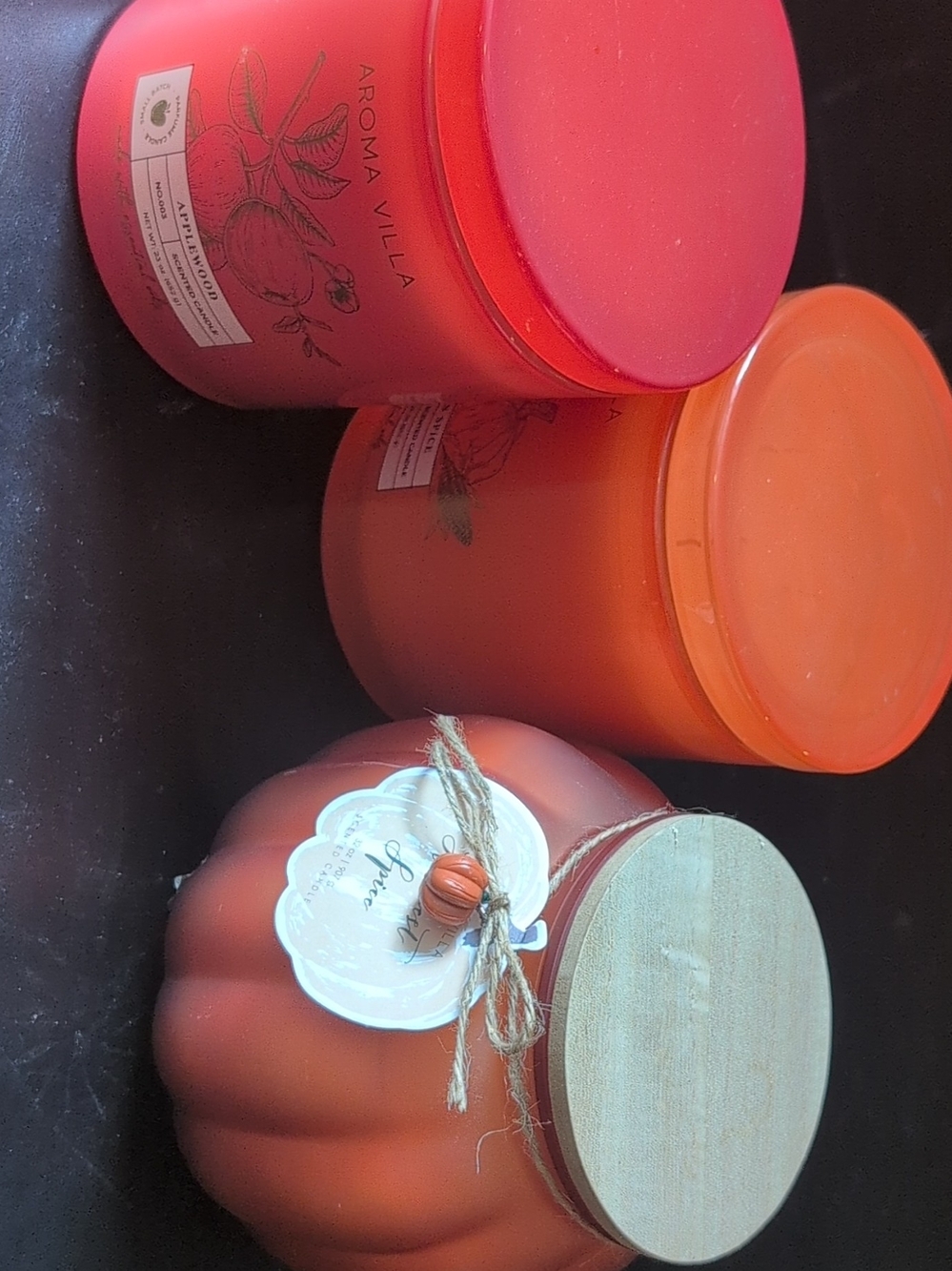 Orange & Red Decorative Scented Candle . Each$12 Fall 🍁🍁 Season